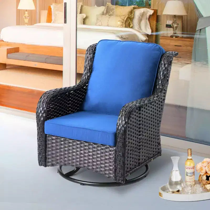 Ensemble de meubles de patio HOMLUX avec chaises pivotantes à bascule pour l'extérieur et table brasero