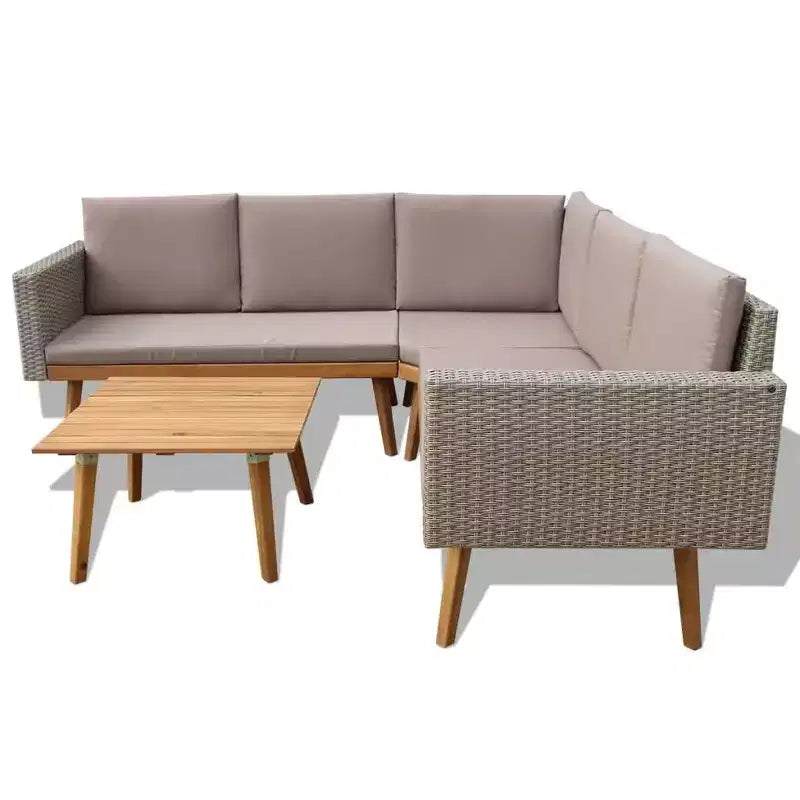 vidaXL Salon de jardin gris en résine tressée Grandes housses amovibles