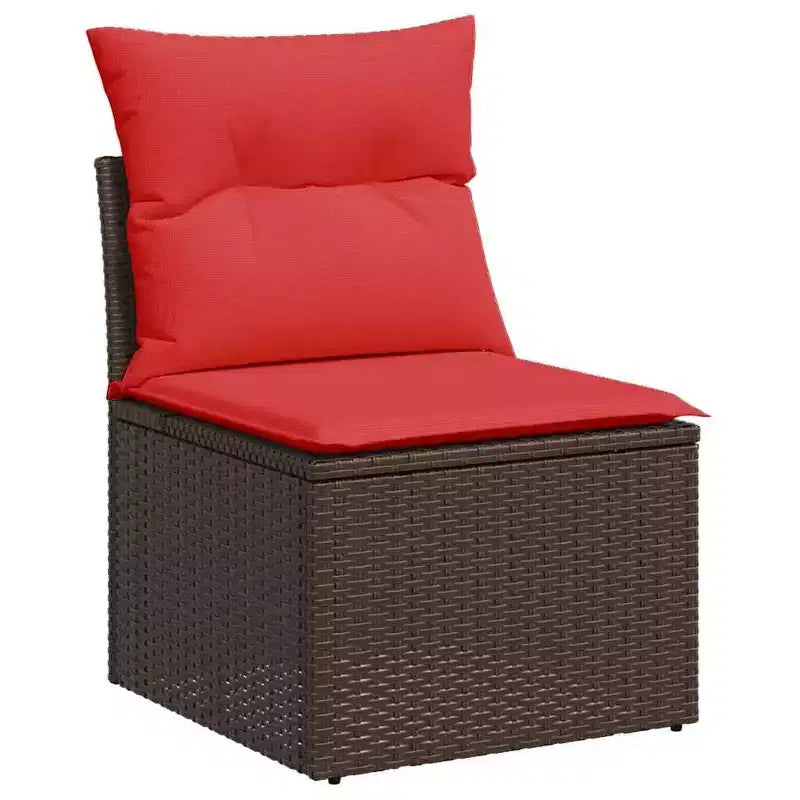 vidaXL Salon de jardin avec coussins, table et canapés 8 pièces en résine tressée