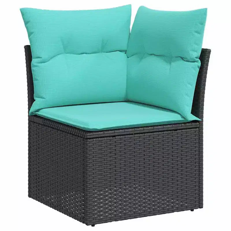 vidaXL Salon de jardin avec coussins, table et canapés 8 pièces en résine tressée