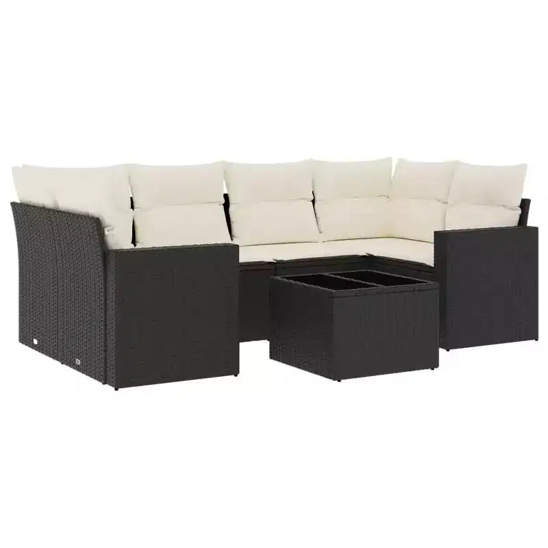 vidaXL Garden Sofa Set Black PE Rattan Large Garden Sofa Set