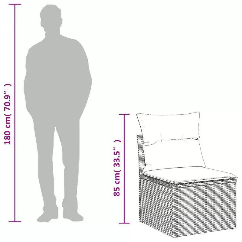 vidaXL Salon de jardin 10 pcs avec coussins résine tressée noir