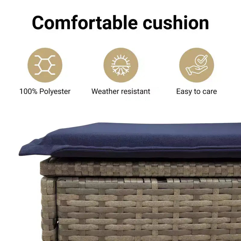 vidaXL Salon de jardin 9 pièces avec coussins Gris Résine tressée