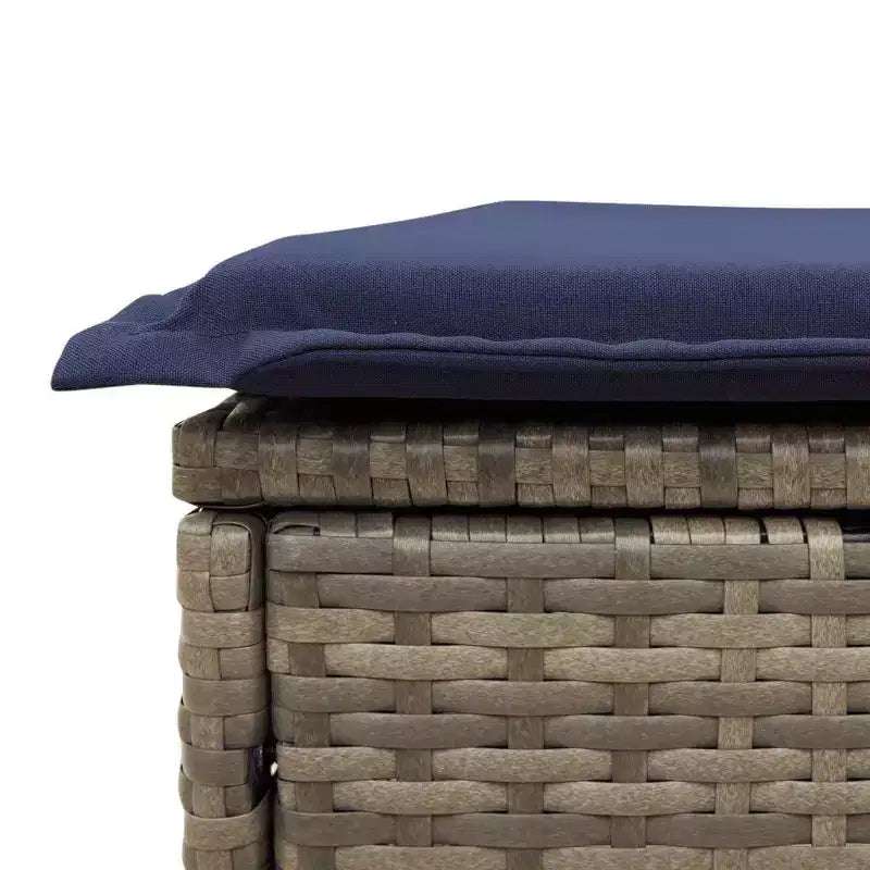 vidaXL Salon de jardin 9 pièces avec coussins Gris Résine tressée