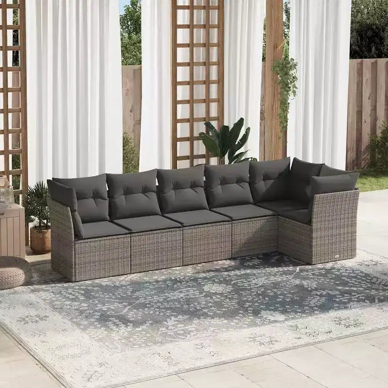 vidaXL Salon de jardin beige en résine tressée, grand, matériaux résistants aux UV