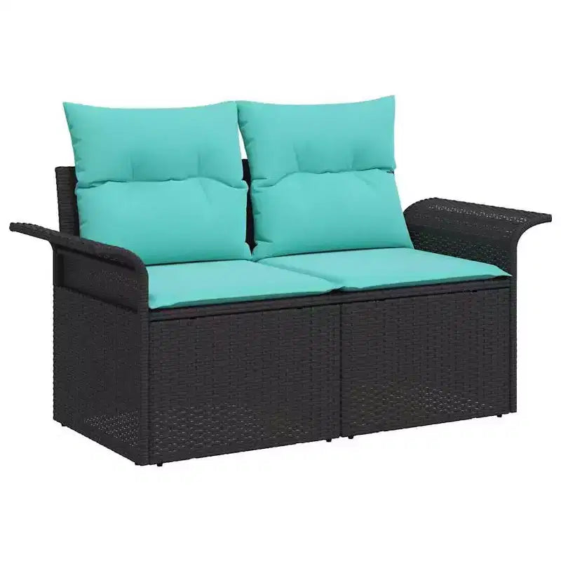vidaXL Salon de jardin avec coussins 4 pcs Résine tressée marron