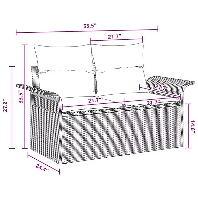 vidaXL Salon de jardin avec coussins 4 pcs Résine tressée marron