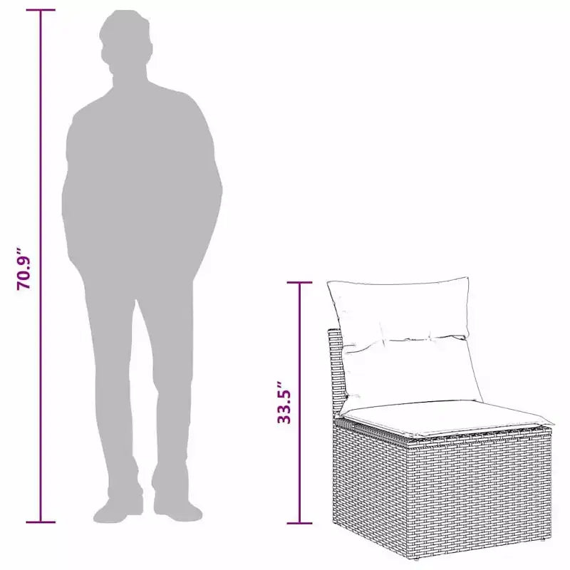 vidaXL Salon de jardin 7 pcs en résine tressée marron - Marron