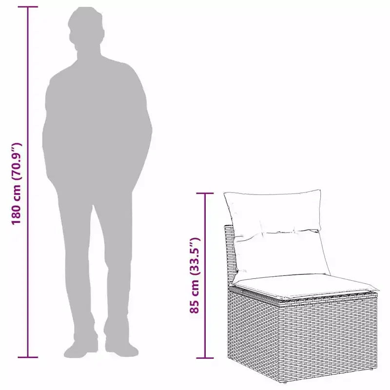 vidaXL Salon de jardin avec coussins 9 pcs Résine tressée marron