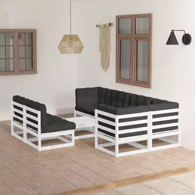 vidaXL Salon de jardin canapé extérieur avec coussins Bois massif