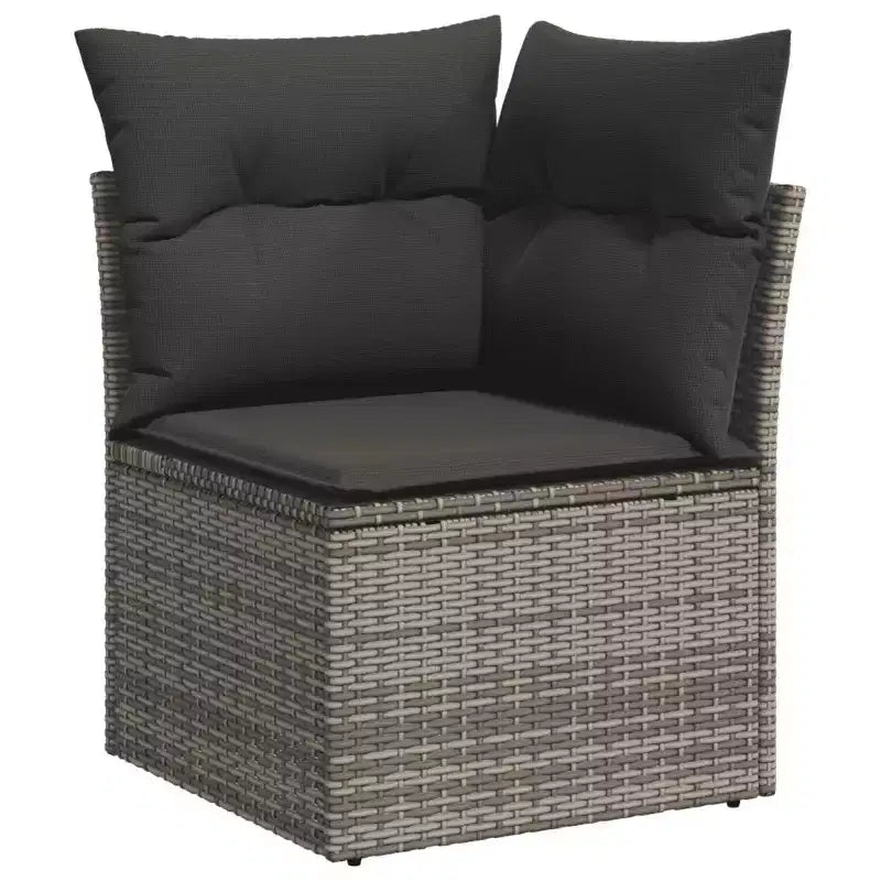 vidaXL Salon de jardin 9 pcs avec coussins résine tressée