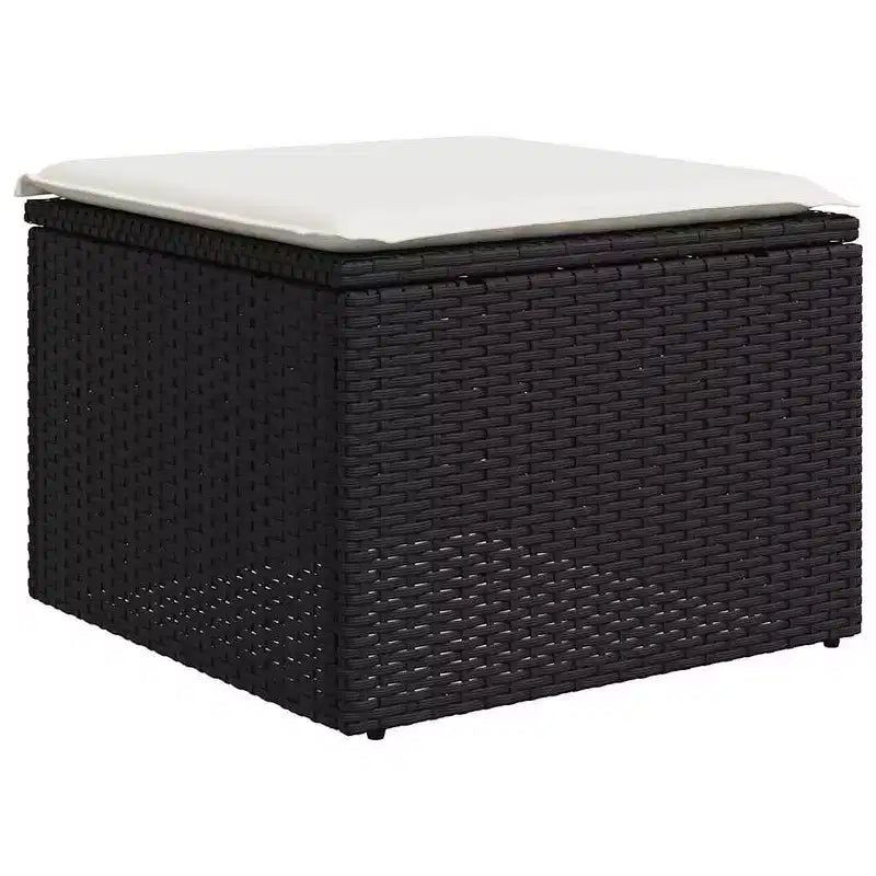vidaXL Ensemble de canapés de jardin 5 pcs avec coussins résine tressée noir