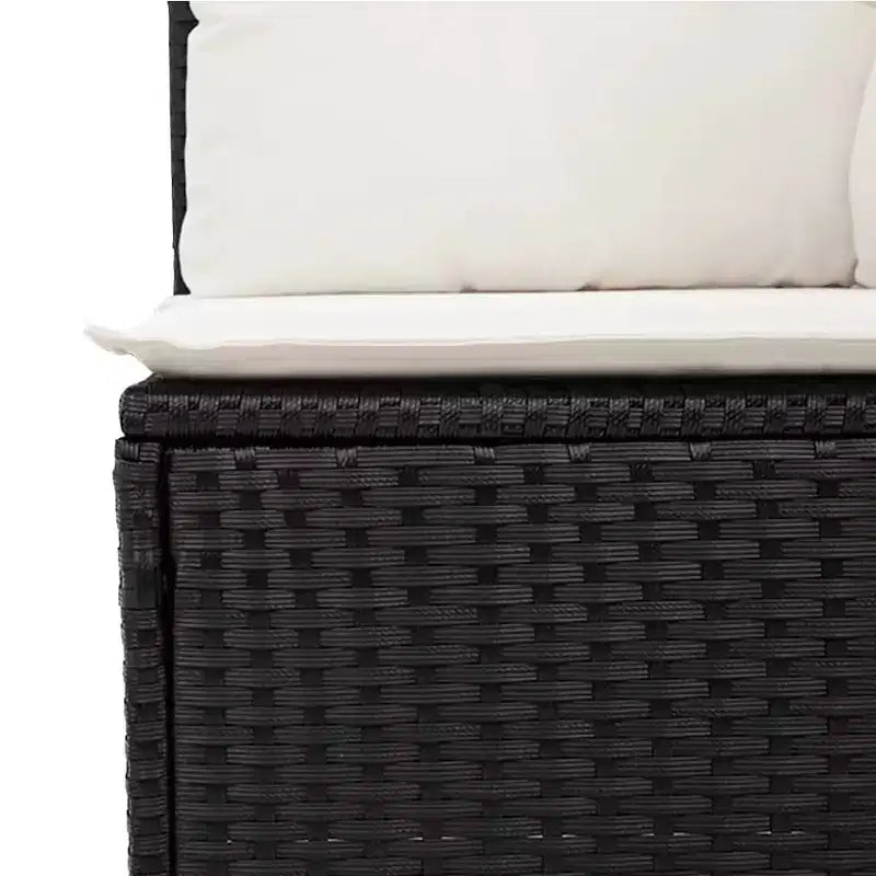 vidaXL Ensemble de canapés de jardin 5 pcs avec coussins résine tressée noir