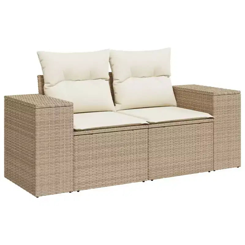 vidaXL Salon de jardin 8 pcs avec coussins résine tressée noir