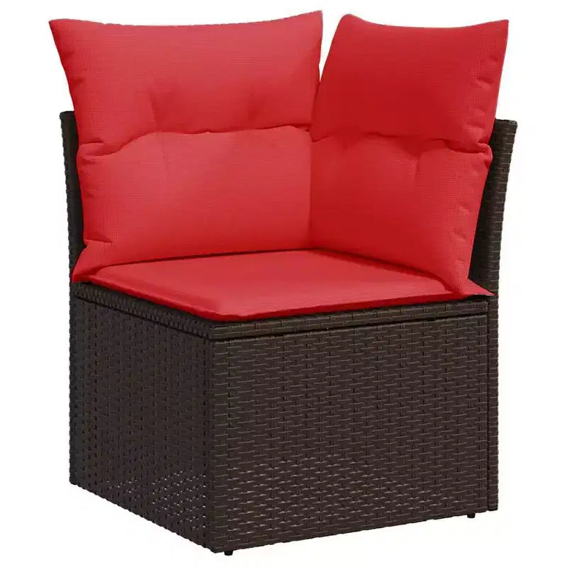 vidaXL Ensemble de canapés de jardin avec coussins, poly rotin et acacia