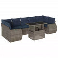 vidaXL Ensemble de canapés de jardin avec coussins, poly rotin et acacia