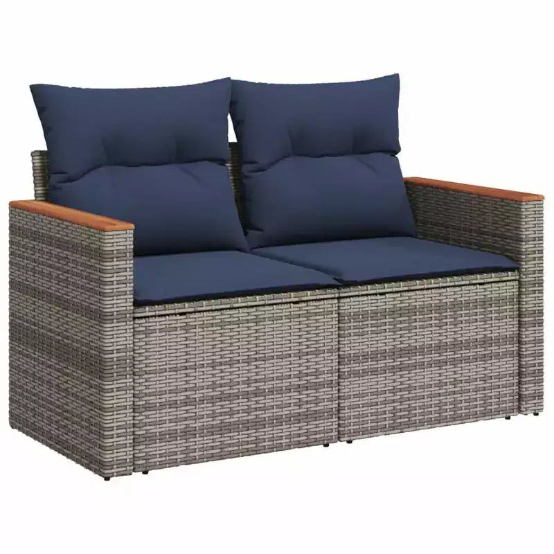 vidaXL Salon de jardin 10 pcs avec coussins résine tressée