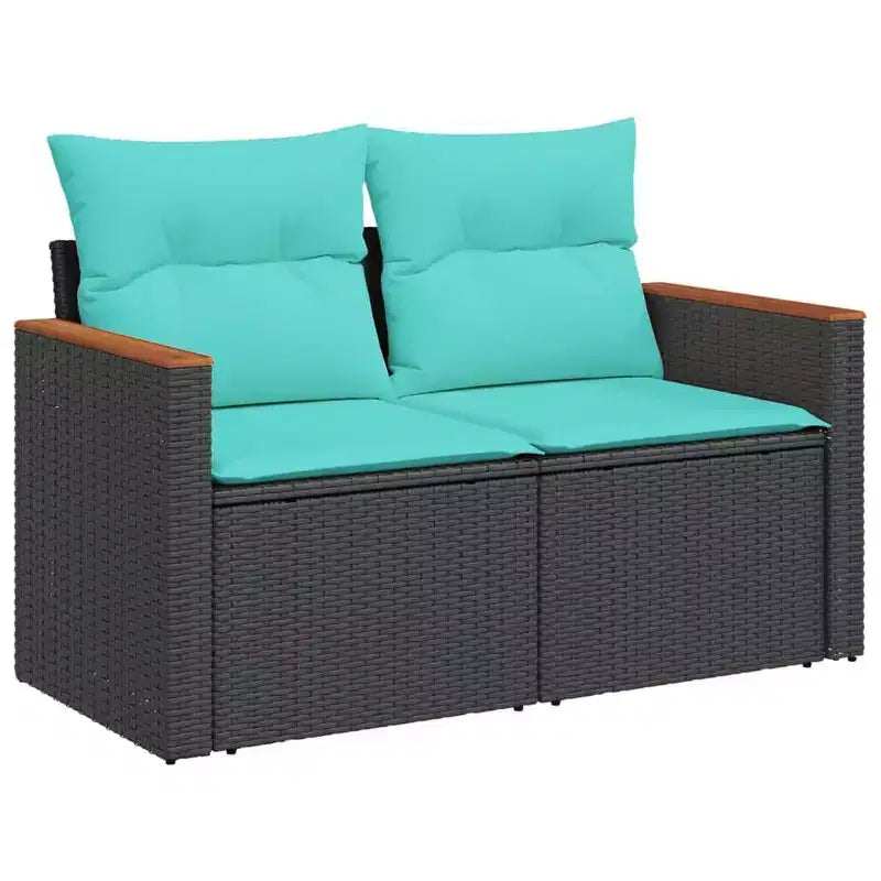 vidaXL Salon de jardin 10 pcs avec coussins résine tressée