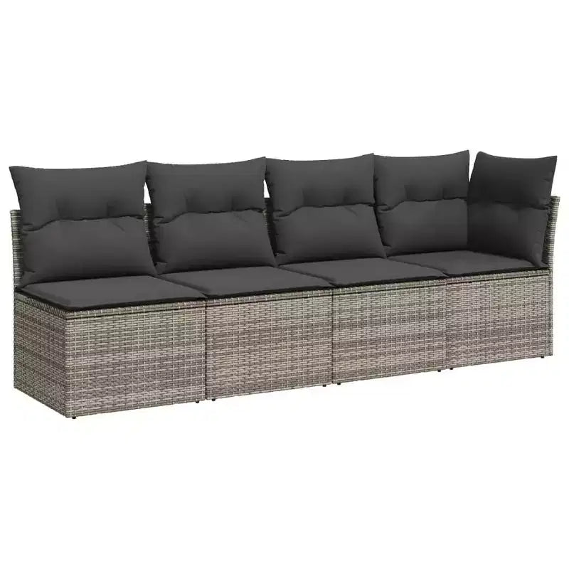 vidaXL Salon de jardin 11 pièces en résine tressée avec coussins