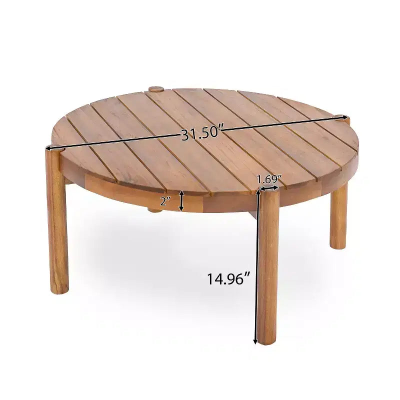 Christopher Knight Home Adalyn Ensemble de 4 pièces de sièges d'extérieur en bois d'acacia avec table et coussins