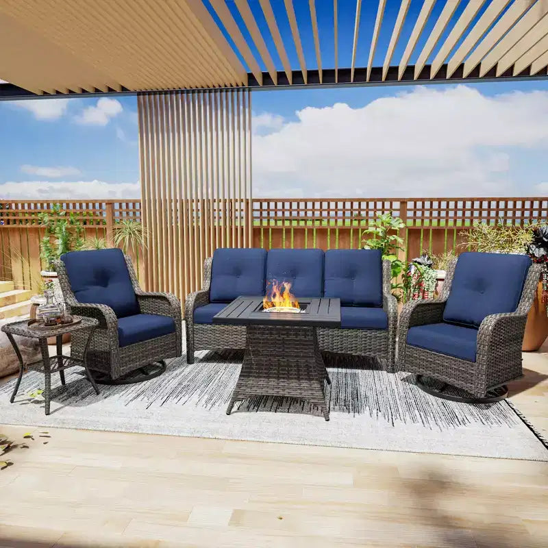 Salon de jardin UPTIOT avec brasero carré