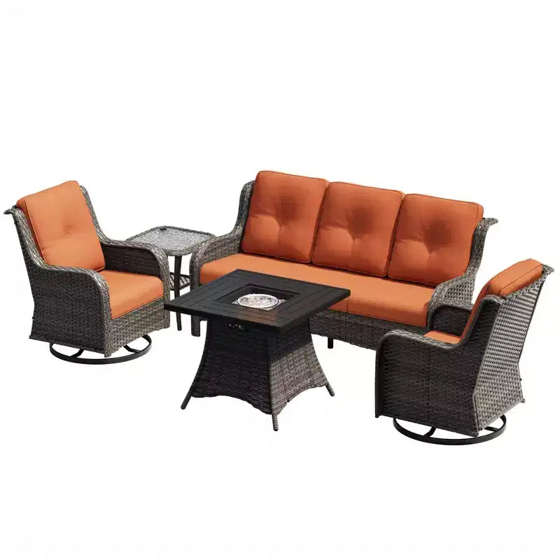 Salon de jardin UPTIOT avec brasero carré