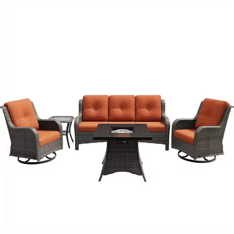 Salon de jardin UPTIOT avec brasero carré