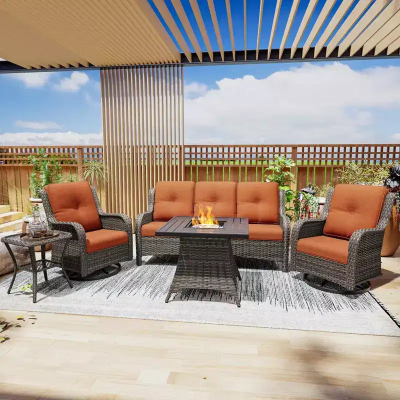 Salon de jardin UPTIOT avec brasero carré