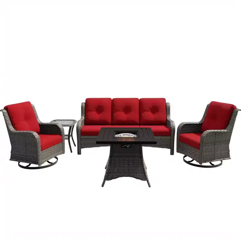 Salon de jardin UPTIOT avec brasero carré