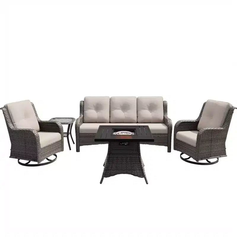 Salon de jardin UPTIOT avec brasero carré