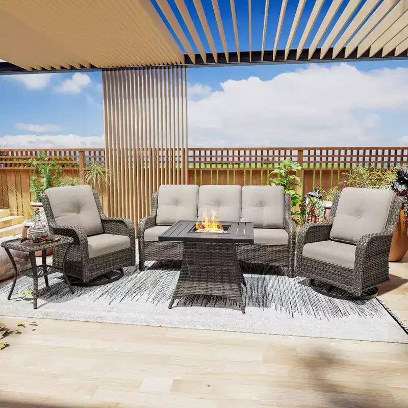 Salon de jardin UPTIOT avec brasero carré