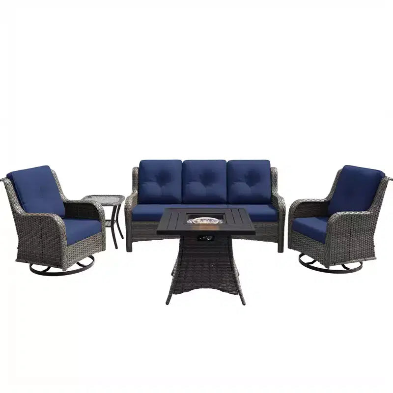 Salon de jardin UPTIOT avec brasero carré