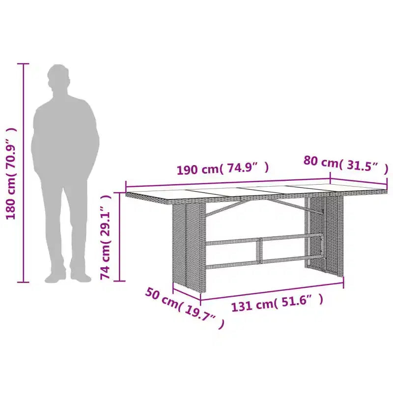 Set de salle à manger de jardin vidaXL
