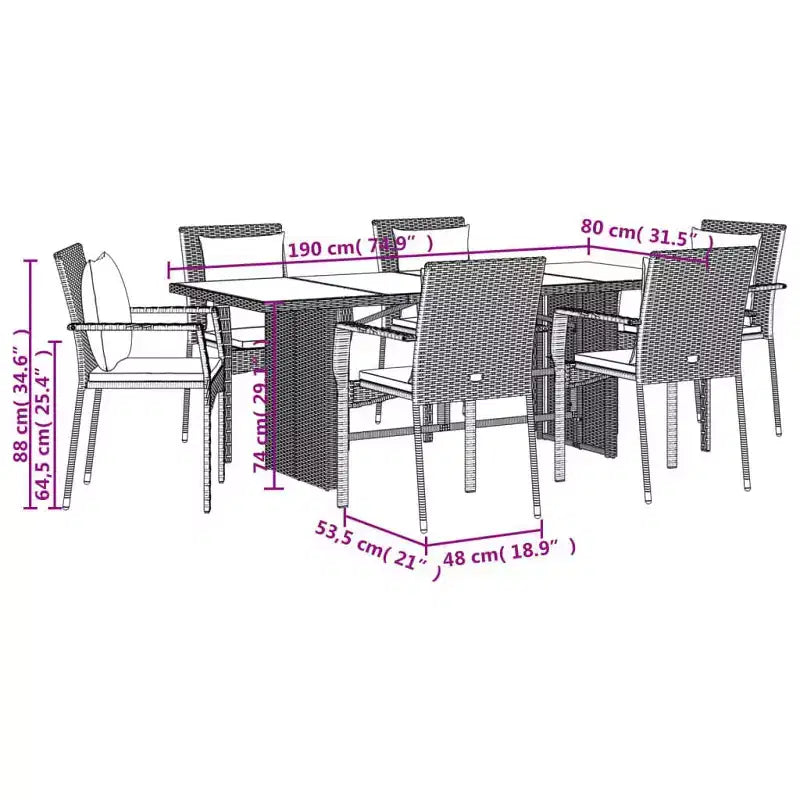 Set de salle à manger de jardin vidaXL