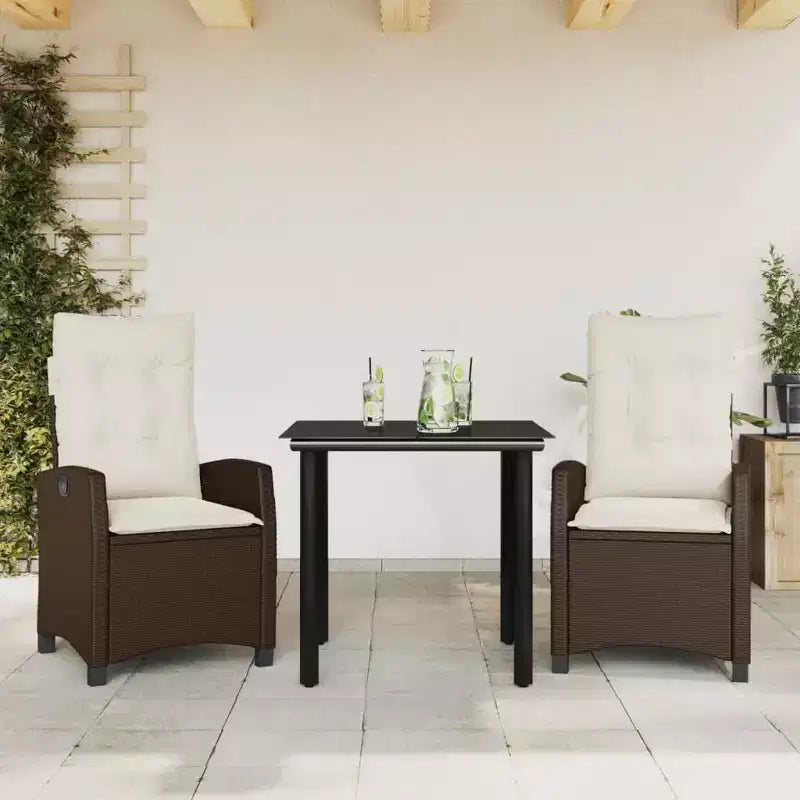 vidaXL Ensemble repas d'extérieur avec coussins en résine tressée