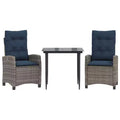vidaXL Patio Dining Set with Cushions in Poly Rattan