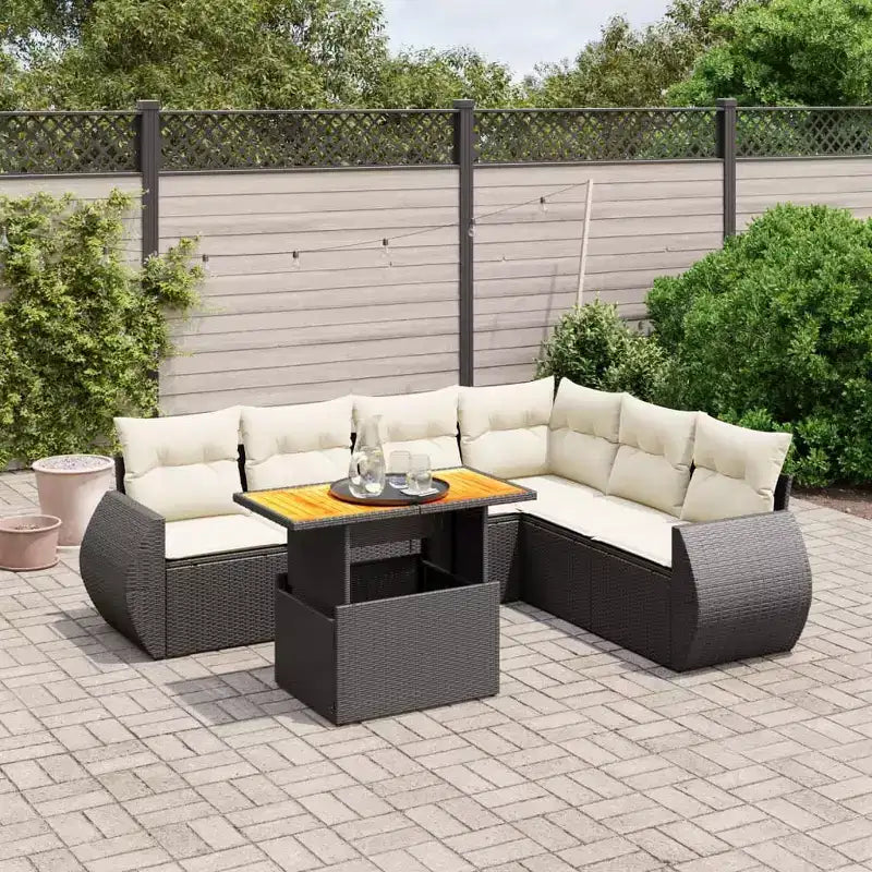 vidaXL Salon de jardin avec coussins et table en différents coloris