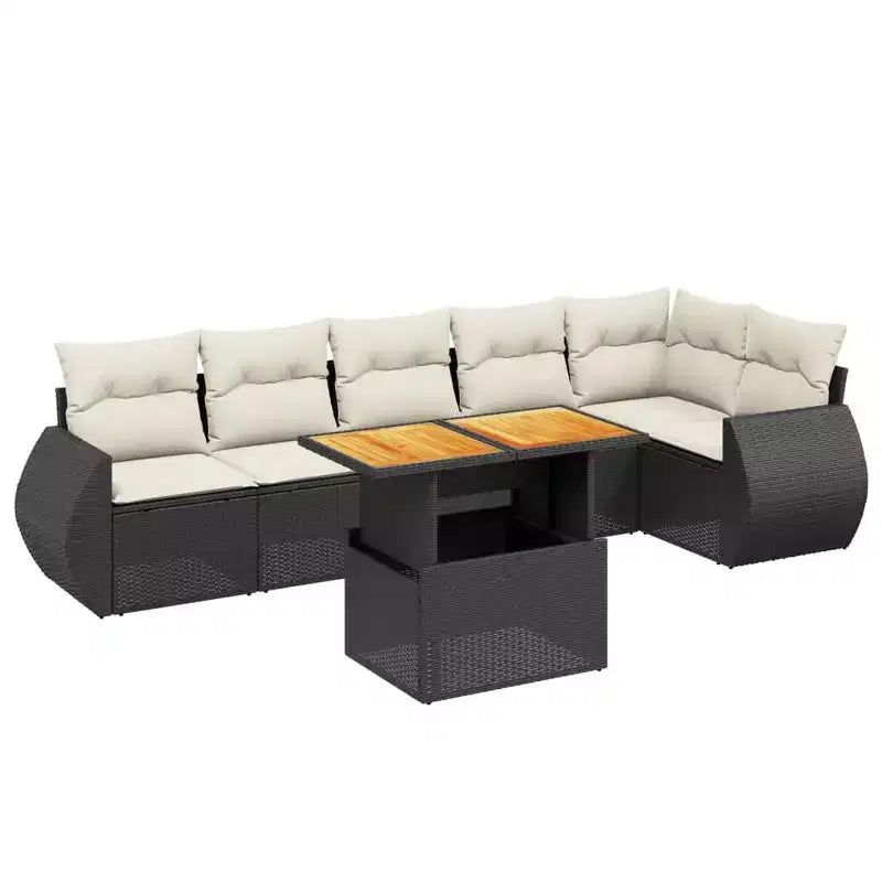 vidaXL Salon de jardin avec coussins et table en différents coloris
