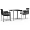 vidaXL Poly Rattan Garden Dining Set with Cushions - Modern and
