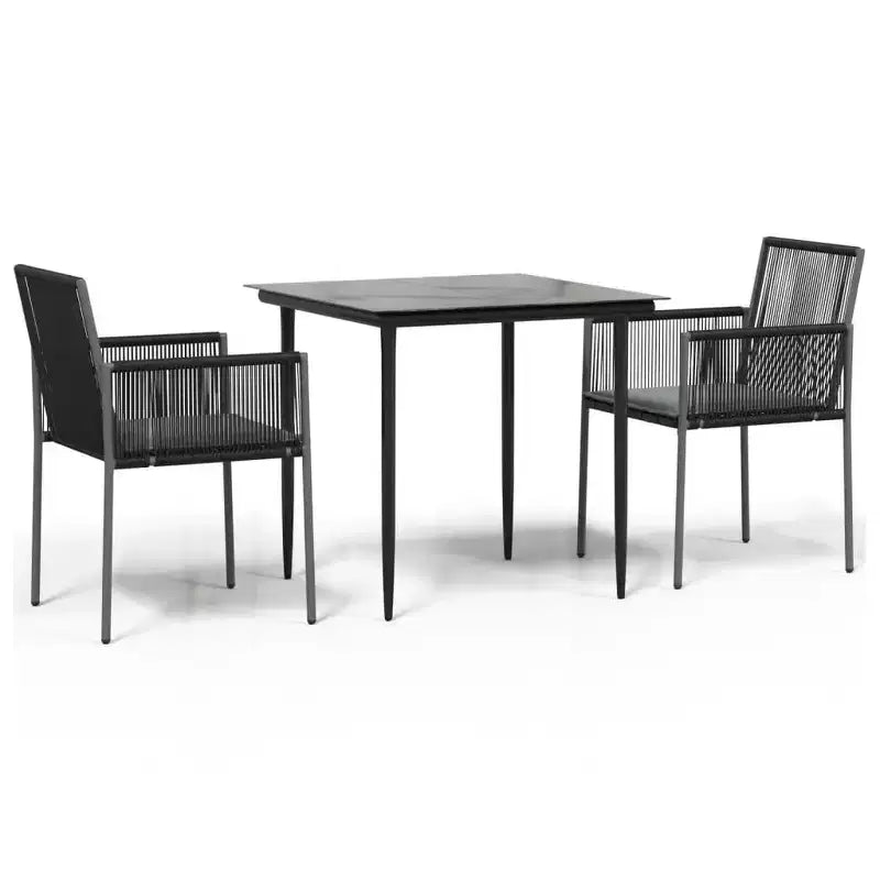vidaXL Poly Rattan Garden Dining Set with Cushions - Modern and