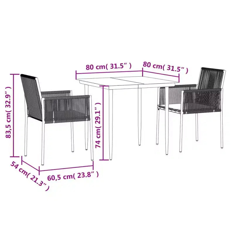 vidaXL Ensemble repas de jardin en résine tressée avec coussins - Moderne et