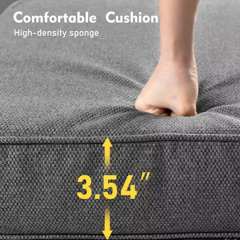 HOMLUX Ensemble de conversation d'extérieur 5 pièces, canapé de patio 3 places avec coussin, fauteuils en rotin à dossier haut, poufs