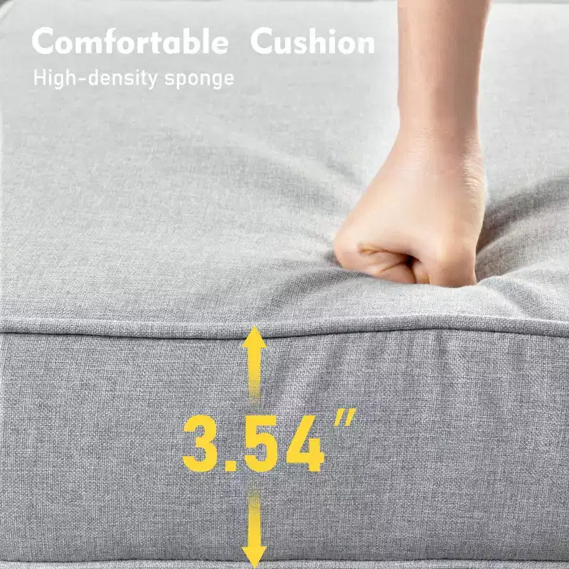 HOMLUX Ensemble de conversation d'extérieur 5 pièces, canapé de patio 3 places avec coussin, fauteuils en rotin à dossier haut, poufs