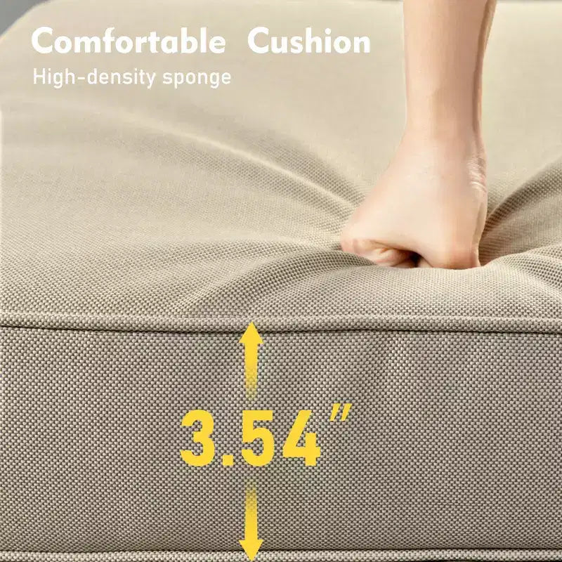 HOMLUX Ensemble de conversation d'extérieur 5 pièces, canapé de patio 3 places avec coussin, fauteuils en rotin à dossier haut, poufs