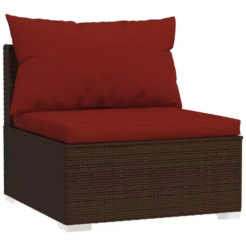 vidaXL Salon de jardin avec coussins en résine tressée