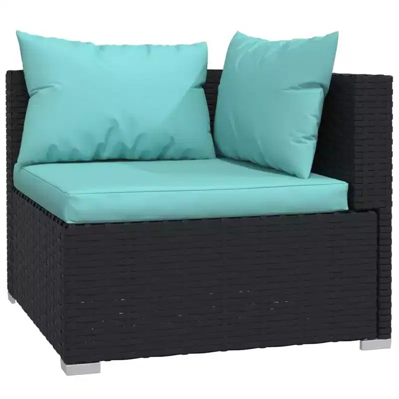 vidaXL Salon de jardin avec coussins en résine tressée