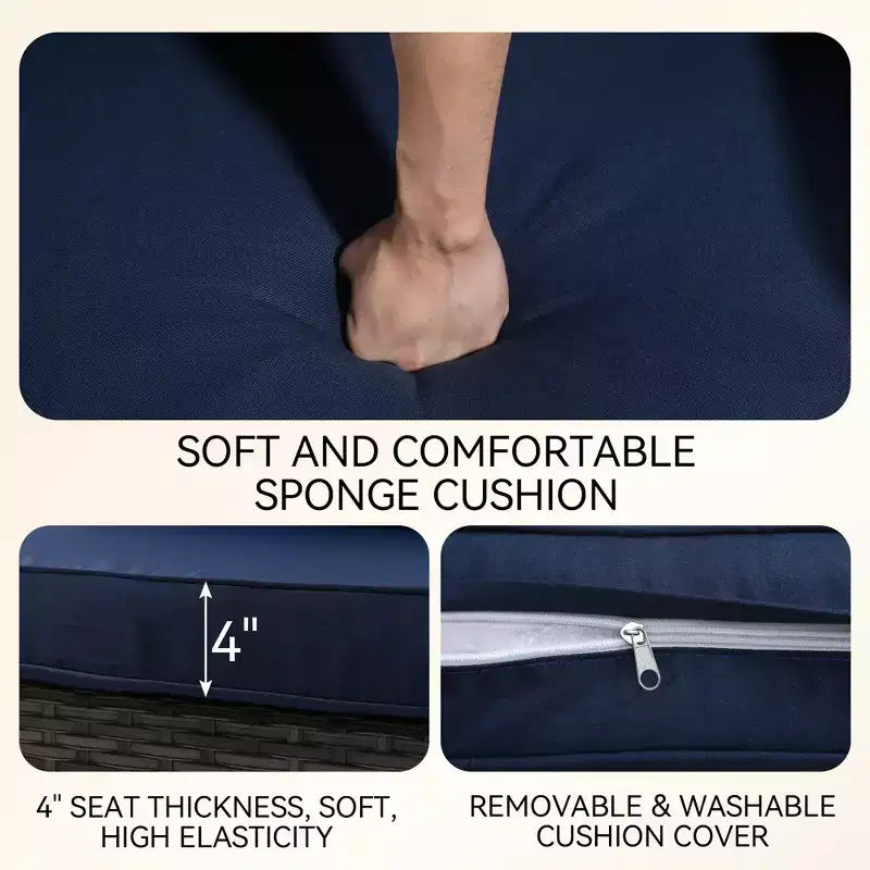 Ensemble de patio UPTIOT 5 pièces : 2 canapés d'angle, 2 chaises d'appoint et une table basse brasero grise pour un confort et un divertissement extérieurs ultimes