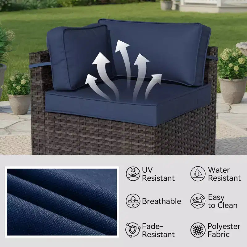 Ensemble de patio UPTIOT 5 pièces : 2 canapés d'angle, 2 chaises d'appoint et une table basse brasero grise pour un confort et un divertissement extérieurs ultimes