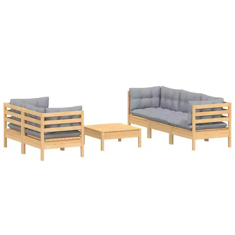 vidaXL Salon de jardin en pin massif avec coussins, multicolore
