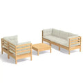 vidaXL Solid Pinewood Patio Lounge Set with Cushions Multi Colors
